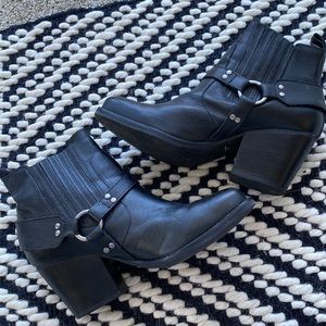 Matisse leather moto square toe western heeled boots